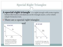 what are special right triangles how do i find values for