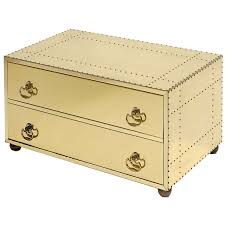 Sarreid Brass Two Drawer Chest Coffee Table Chest Coffee Table Coffee Table Vintage Coffee Table Trunk