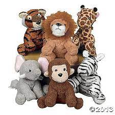 Soft Stuffed Zoo Animals Oriental Trading Zoo Animal Baby Shower Baby Shower Safari Theme Animal Baby Shower