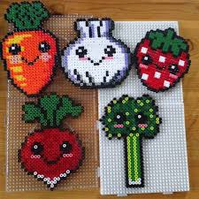 Kawaii Veggies Fruit Hama Beads By Mariefagerberg Manualidades Hama Beads Plantillas Hama Beads