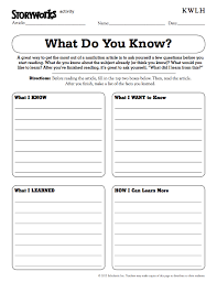 this kwlh activity sheet from storyworks is an absolutely