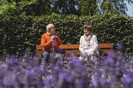 Margittas seiten rin bild erzahlt die bank im park. Seniorenpaar Sitzt Auf Bank Im Park Und Redet Zweisamkeit Kaukasisch Stock Photo 270482892