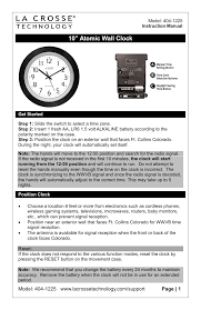 Question about la crosse radio controlled atomic clock. La Crosse Technology Clock 404 1225 404 1225 User Manual Manualzz