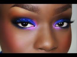 purple pink blue glitter smoky eyes