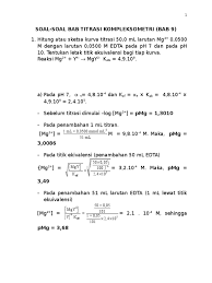 Permanganometri adalah sebuah titrasi yang didasarkan pada reaksi kalium permanganat (kmno4). Soal2 Kompleksometri Pdf