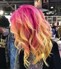 Pink Roots And Yellow Ends Love This Bright Ombre Look Hair Styles Hair Inspiration Color Yellow Hair