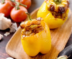 Poivron Jaune Farci A L Aubergine Recette Recette Poivron Recettes De Cuisine Poivron Jaune
