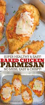 Or watch our quick recipe video showing you how to finally, dredge chicken in the breadcrumbs. Baked Chicken Parmesan Cooking Made Healthy