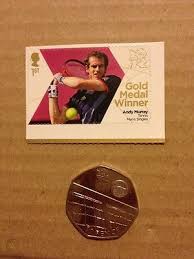 Ending 1 aug at 3:56pm bst 6d 20h. Andy Murray Tennis Gold Medal Stamp Olympic Tennis 50p Coin Envelope 306014998