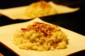 The broth can be derived from meat, fish, or vegetables. Roasted Sweet Garlic Thyme Risotto With Toasted Almonds Breadcrumbs Thehodgesway