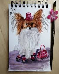 papilon neka akvarel sobaki masterskaya