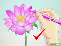 Simple easy lotus flower drawing. How To Draw A Lotus Flower 7 Steps With Pictures Wikihow