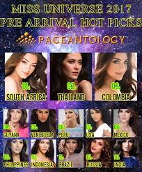She was crowned this year's miss universe at sunday night's pageant at the hosted by mario lopez and former miss universe olivia culpo, who won the crown in 2012, the award show was held after being delayed for more than a year. Pageantology Miss Universe 2017 Pre Arrival Hot Picks Facebook