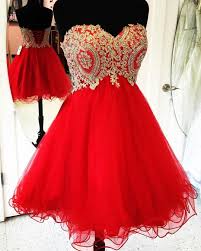 Gold Lace Appliques Short Red Homecoming Dresses 2017 Red Quinceanera Dresses Red Homecoming Dresses Quincenera Dresses
