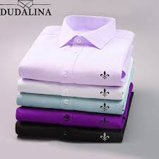 dudalina 2018 hombres casual camisa de manga larga solida ajustada fit hombre social de negocios camisa de camisas justas camisas empresariais camisas casuais