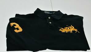 Black And Gold Polo T Shirt Polo Ralph Lauren Black Custom Fit Big Pony 3 Player Gold Metallic Rugby Sz M Poloralphlauren Polorugby Polo Ralph Lauren Ralph Lauren Polo