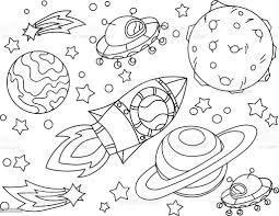 Vetores De O Foguete Voa Para A Lua Livro Para Colorir Antistress Ilustracao De Vetor Planeta A Terra E A Lua Em Estilo Icone E Mais Imagens De Pagina De Livro De