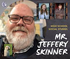 Welcome Jeffery Skinner, High School Social Studies Mr. Skinner comes to us  from USD 295 in Wichita. He's been teaching for 20 years and will be  joining the social studies department at