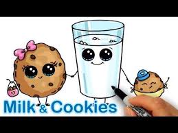 How To Draw Cartoon Milk And Chocolate Chip Cookies Cute And Easy Cute Food Drawings Zebra Drawing Cute Drawings