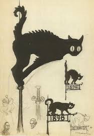 Por Theophile Alexandre Steinlen Cat Art Print Black Cat Art Cat Art