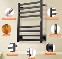 Amazon.com: Towel Warmer Matte Black Heated Towel Rack for ...