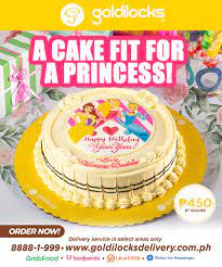 Birthday cakes are often layer cakes with frosting served with small lit candles on top representing the celebrant's age. Goldilocks Celebrate Your Little Princess Our Disney Princesses Birthday Cake Is Now Readily Available At Goldilocks If You Wish It We Ll Grant It Right Away And Not A Moment Later Just