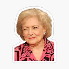 "Betty White Reaction" Sticker for Sale by fvdStore