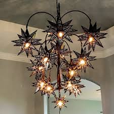 Stars Custom Chandelier El Callejon Art Custom Chandelier Mexican Star Lights Star Chandelier