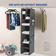 Check spelling or type a new query. Buy 9 Shelf Hanging Closet Organizer With 5 Drawer Organizers Baby Nursery Closet Diaper Caddy Organizer Slotted Storage Baskets Hanging Drawers Dorm Room Closet With Foldable Cube Storage Bins Online In Kazakhstan B07sfbf6ky