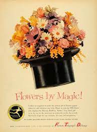 1957 Ad Florist Telegraph Delivery Flowers Magic Hat Original Advert Magic Hat Florist Flower Quotes