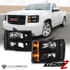 With amber corner light lens. Clear Reflector Series 2007 2013 Gmc Sierra Black Front Headlights Left Right Gmc Sierra Gmc 2014 Gmc Sierra