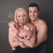 Baby thanks parents for his first photoshoot with a golden shower | Mashable