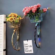 Home design ideas > wall art > bicycle wall art decor. Nordic Metal Bicycle Wall Decoration Creative Bar Milk Tea Shop Wall Decor Antique Bike Wall Hanging Basket Metal Garden Decors Wind Chimes Hanging Decorations Aliexpress