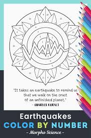 Earthquakes Color By Number Science Color By Number In 2020 Earth Science Middle School Mandala Coloring Pages Earthquake Lessons