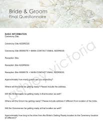 Check spelling or type a new query. Bride Groom Wedding Questionnaires For Photographers Set Of 2 Wedding Photography Checklist Wedding Questionnaire Wedding Photography Checklist Printable