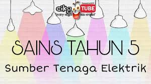 1.1 memahami kegunaan tenaga : Sains Tahun 5 Sumber Tenaga Elektrik Youtube