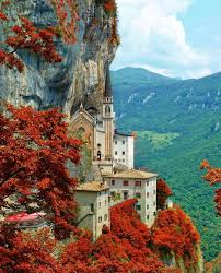 Perched on ancient cliffs is one of the veneto's and indeed italy's most impressive sights. Madonna Della Corona Verona Italy Europe Verona Italy Travel Images Places To Travel