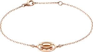 logo bracelet pink gold diamonds