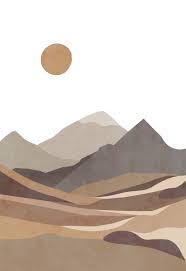 Terracotta Mountain Drawing Desert Print Nature Poster Etsy Abstract Art Wallpaper Minimalist Wallpaper Mountain Drawing