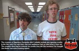The Beginning Of Napoleon Dynamite Was Reshot Because Of Gross Hands Fact Fiend