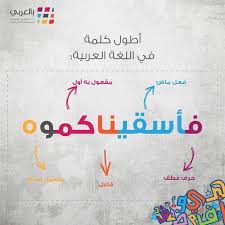 اتصالات Ar Twitter هل تعلم أن أطول كلمة في اللغة العربية هي فأسقيناكموه بالعربي