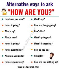 Your friends and people you know might ask you what are you up to? how do you respond to this question? How Are You Different Ways To Ask Respond To How Are You Esl Forums