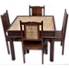 Rated 4 out of 5 stars. Tribal Carved Dining Table Set With 4 Chairs In Distress Finish Buy Rustic Finish Industrial Dining Table Set Distress Finish Dining Table Modern Industrial Dining Table For Home Use Product On Alibaba Com