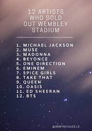March 1st marked the official sale of the bts european stadium shows, and with thousands of armys occupying europe, and only two shows in london and france. These Are The Only 12 Artists In Bts Worldwide ë°©íƒ„ì†Œë…„ë‹¨ Facebook