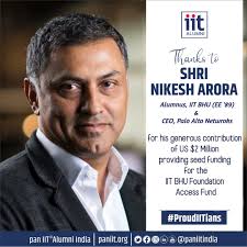 Nikesh Arora, CEO Palo Alto Networks, and alumnus, Indian Institute of  Technology (Banaras Hindu University), Varanasi contributed USD 2 million  to IIT (BHU) Foundation Access Fund. @paloaltontwks @iitbhu.varanasi  @iitbhufoundation @saic.iitbhu ...