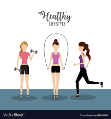 By taking small steps toward living a healthy life, like making healthy food choices, being physically active on a regular basis, maintaining a healthy body weight, giving your body the gift good sleep, and not using tobacco products, the s. Women Doing Exercise To Healthy Lifestyle Vector Image