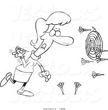 Find & download free graphic resources for coloring pages. Vector Of A Cartoon Woman Missing The Target While Throwing Darts Coloring Page Outline By Toonaday 14229