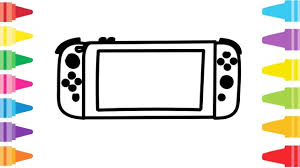 Png image of nintendo switch color palette. Glitter Nintendo Switch How To Coloring And Drawing For Kids Color Pag In 2020 Drawing For Kids Coloring For Kids Nintendo Switch