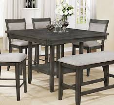 Black And White Dining Table Clipart Fulton Grey Wood Counter Height Table By Crown Mark Counter Height Dining Room Tables Counter Height Dining Table Grey Dining Tables