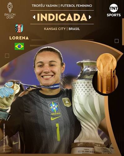 ISSO &Eacute; BRASIL! 🇧🇷 Lorena &eacute; indicada ao pr&ecirc;mio de goleira do ano na Bola de Ouro. A muralha brasileira vem pelo t&iacute;tulo? #FBR #BolaDeOuro